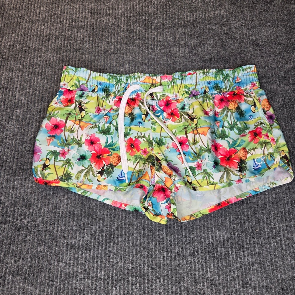 Ocean Pacific Board Shorts Juniors Medium Tropical Floral Hibiscus Beach Surf